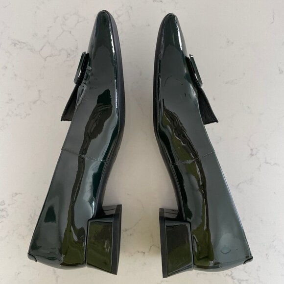 Geox Respira Vivyanne Italian Patent Leather Shoes Dark Forest Green Sz 10 NIB - Picture 5 of 12